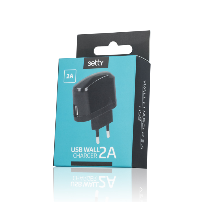 adowarka sieciowa SETTY USB 2A czarna / 2