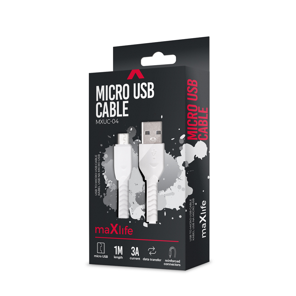 Maxlife kabel MXUC-04 USB - microUSB 1,0m 3A biay