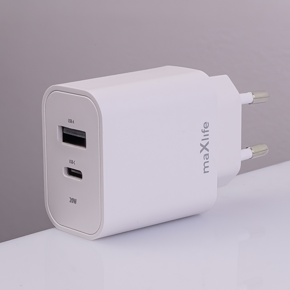 Szybka adowarka 20W z kablem do telefonu Maxlife  2 porty USB i USB-C kabel USB-C - Lightning Google Pixel 9 Pro XL 5G / 6