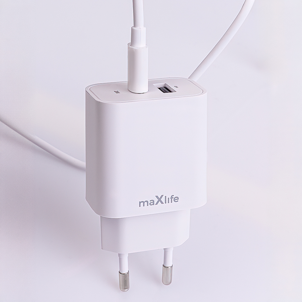 Szybka adowarka 20W z kablem do telefonu Maxlife  2 porty USB i USB-C Xiaomi 14T Pro / 6