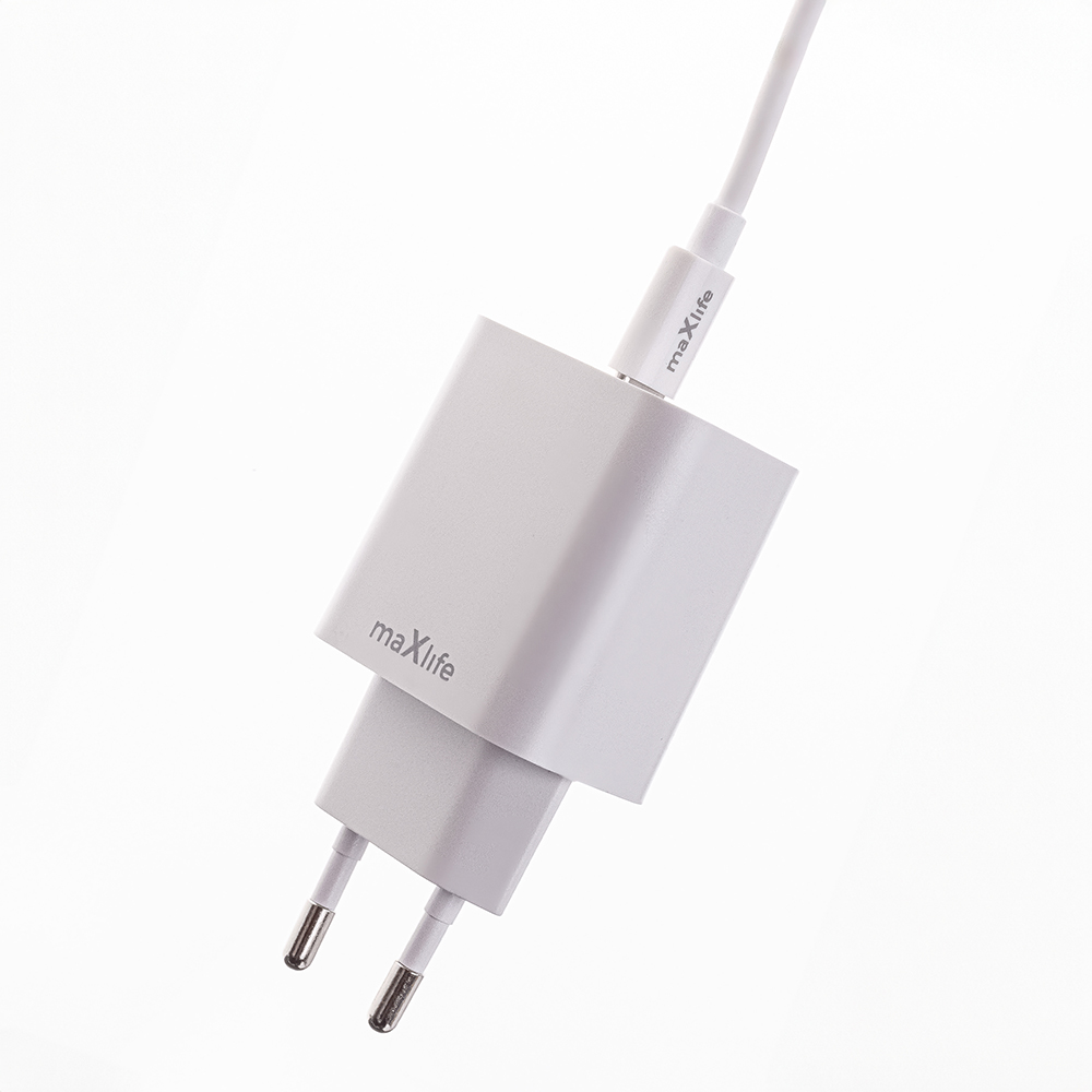 Maxlife adowarka sieciowa PD QC MXTC-06 1x USB-C 20W biaa + kabel USB-C - USB-C 20W / 2