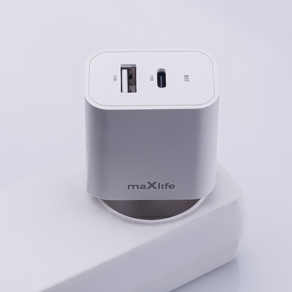 Szybka adowarka 25W Maxlife 2 wejcia USB-A i USB-C z kablem 1m do telefonu Samsung Galaxy A03 / 5