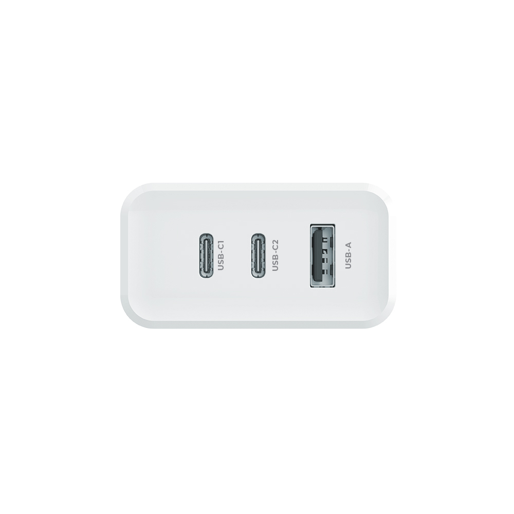 Szybka adowarka 45W Maxlife 3 wejcia USB-A i USB-C z kablem 1m do telefonu biaa Samsung Galaxy S24 Ultra / 6