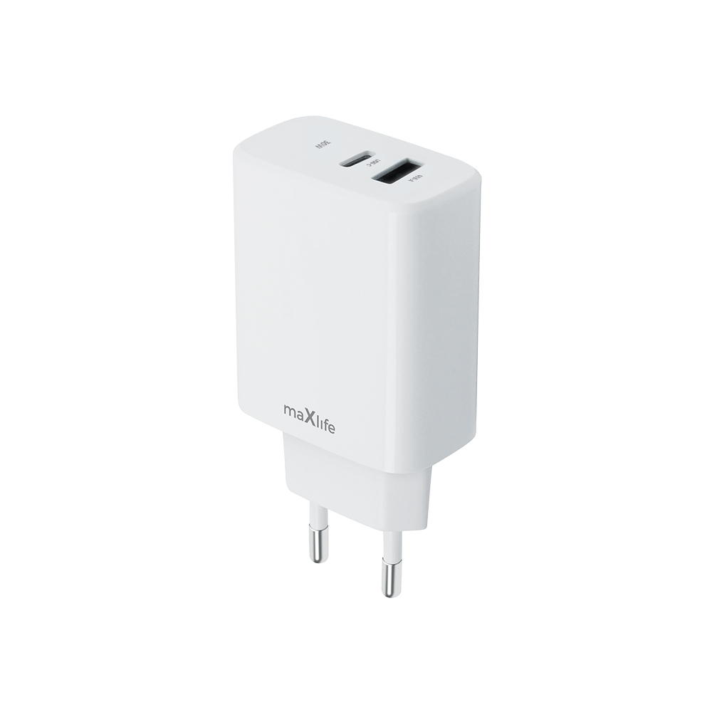 Szybka adowarka 30W Maxlife 2 wejcia USB-A i USB-C z dugim kablem 2m do telefonu Oppo A40 / 2