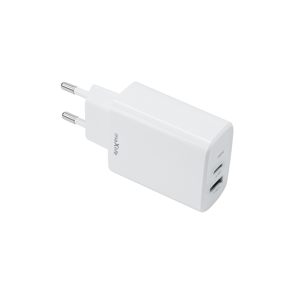 Szybka adowarka 30W Maxlife 2 wejcia USB-A i USB-C z dugim kablem 2m do telefonu Oppo A40 / 3