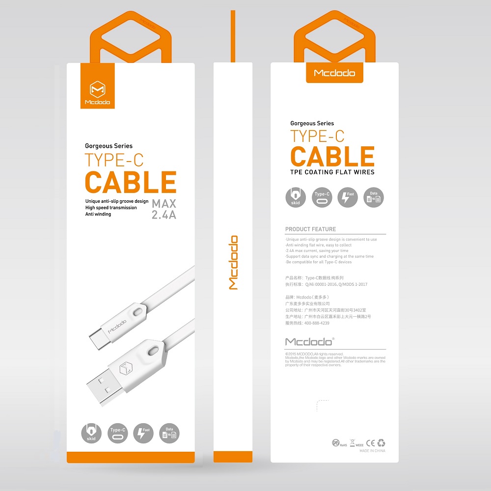 Mcdodo kabel USB Gorgeous typ-C biay 1m 2,4A CA-4880 / 7