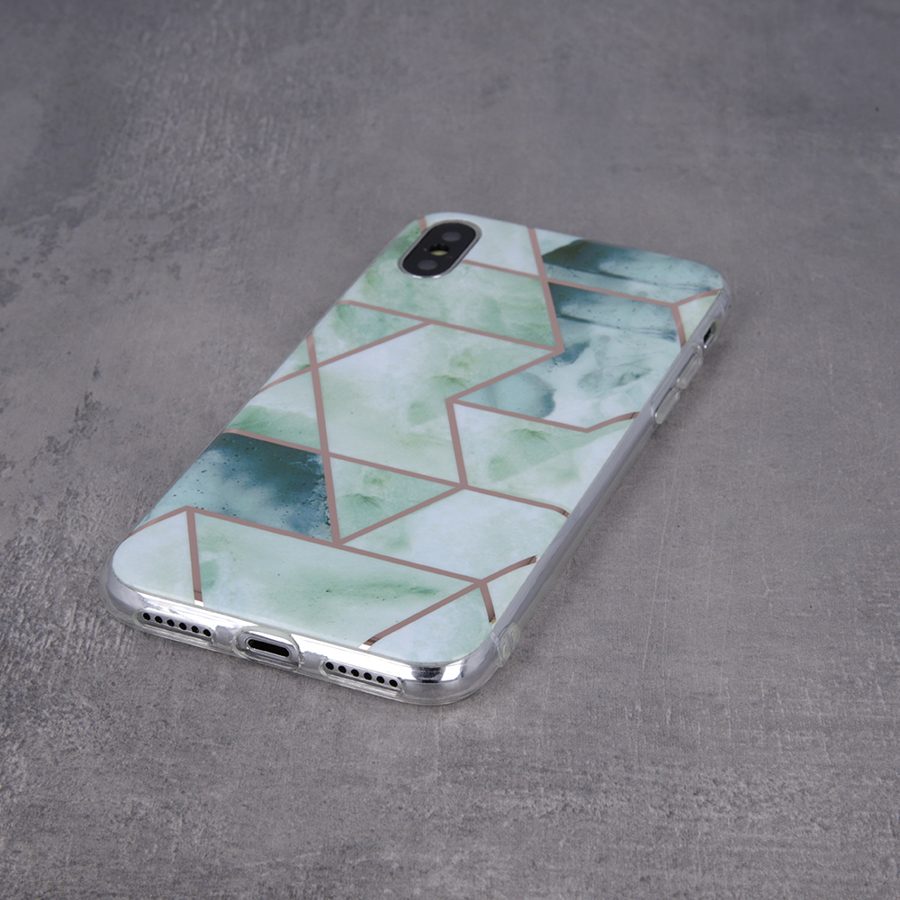 Nakadka Geometric Marmur zielona Apple iPhone XS Max / 2