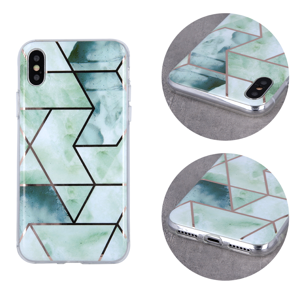 Nakadka Geometric Marmur zielona Apple iPhone XS Max / 3