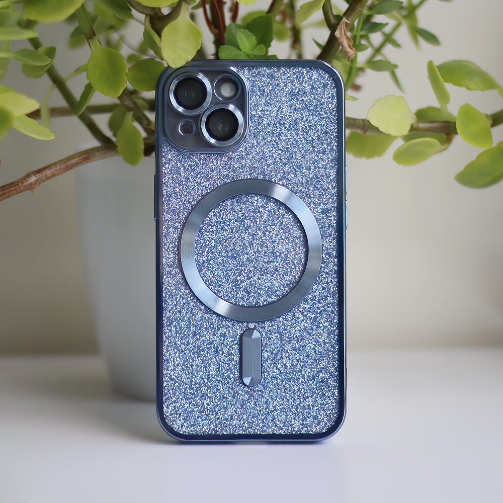 Nakadka Glitter Chrome Mag niebieska Apple iPhone 14 Max / 4