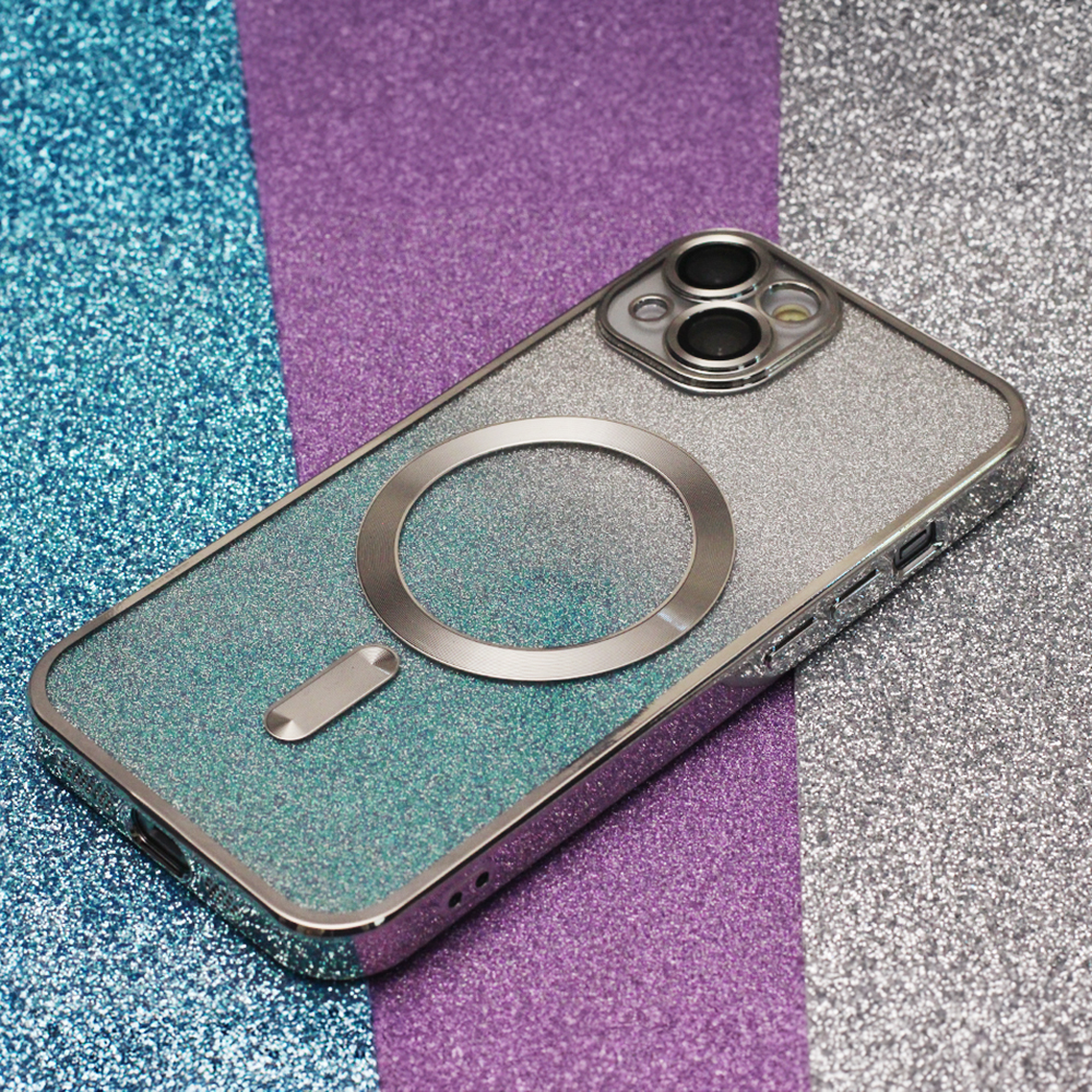 Nakadka Glitter Chrome Mag srebrny Apple iPhone 14 Pro / 8