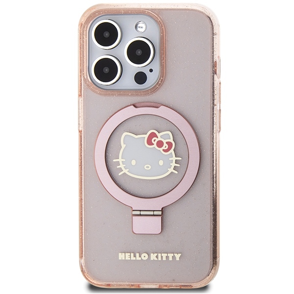 Nakadka Hello Kitty rowy hardcase Ring Stand Glitter Electrop Logo MagSafe Apple iPhone 15 Pro / 3