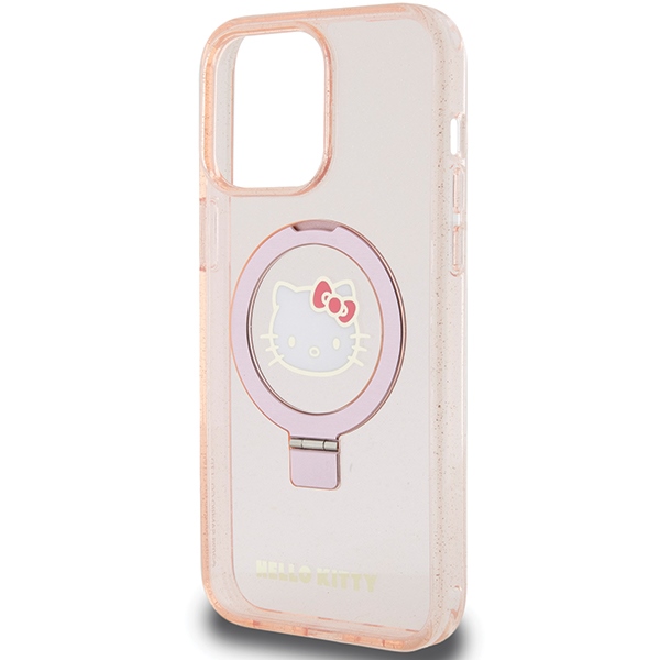 Nakadka Hello Kitty rowy hardcase Ring Stand Glitter Electrop Logo MagSafe Apple iPhone 15 Pro / 6