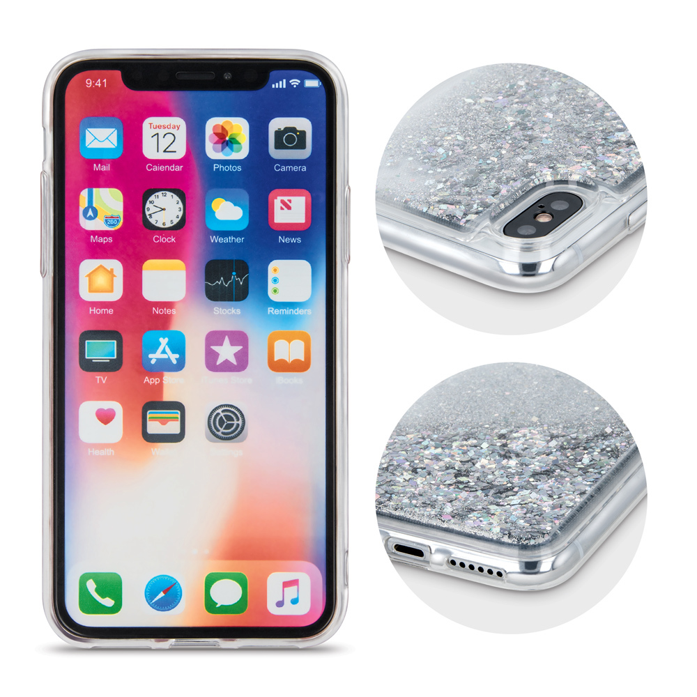 Nakadka Liquid Sparkle TPU srebrna Apple iPhone SE 2020 / 5