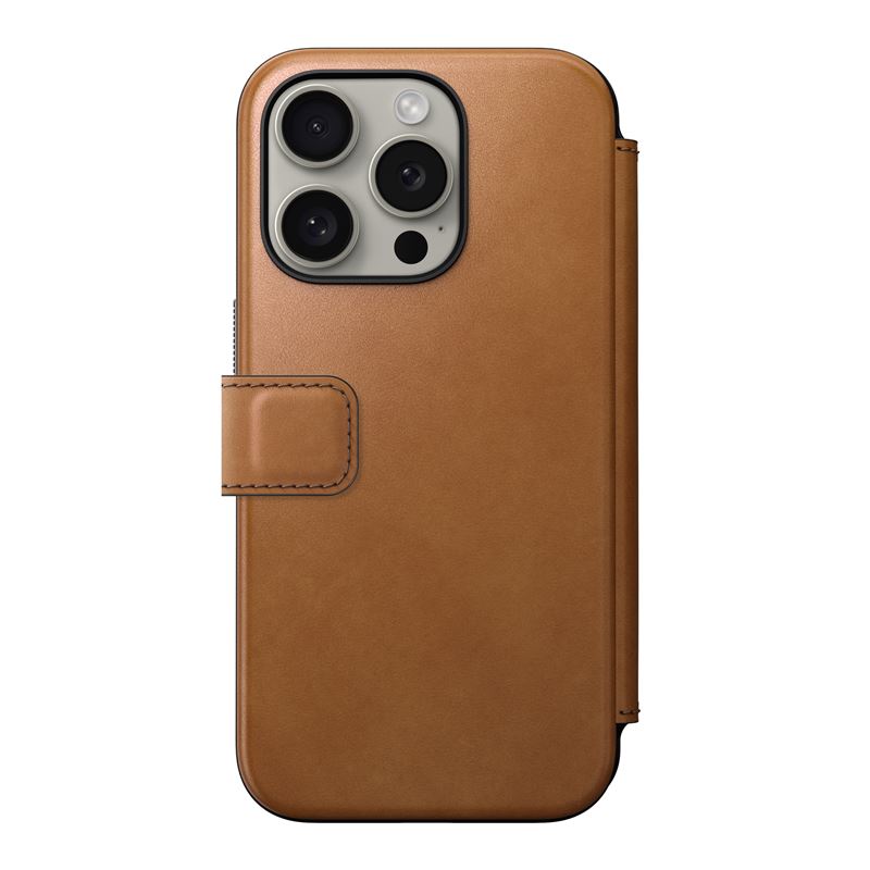 Nomad Modern Leather Folio Pokrowiec brzowe Apple iPhone 15 Pro