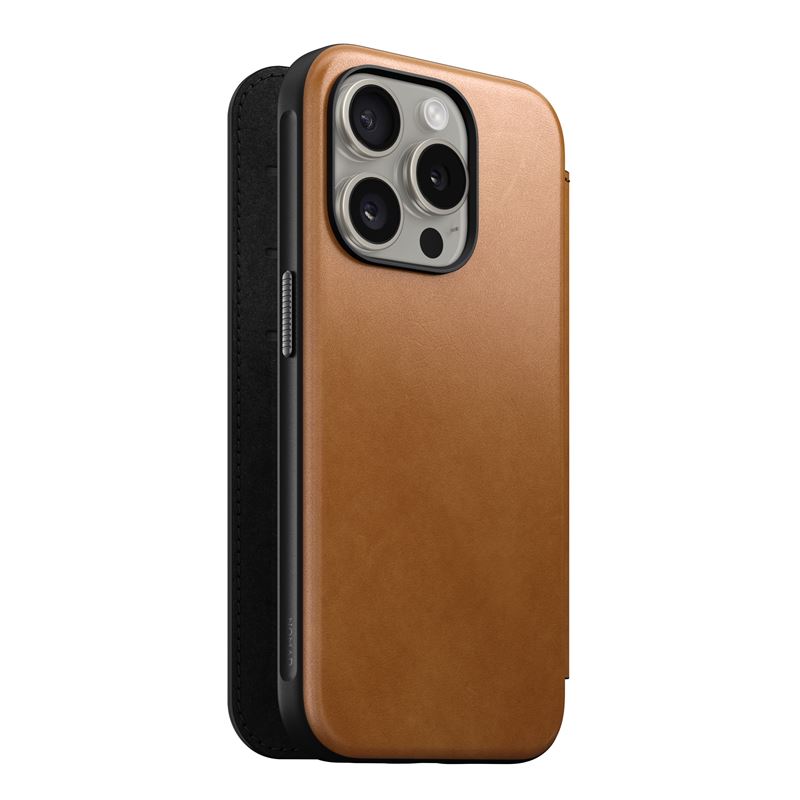 Nomad Modern Leather Folio Pokrowiec brzowe Apple iPhone 15 Pro / 2