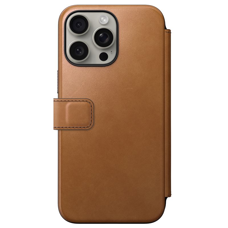 Nomad Modern Leather Folio Pokrowiec brzowe Apple iPhone 15 Pro Max