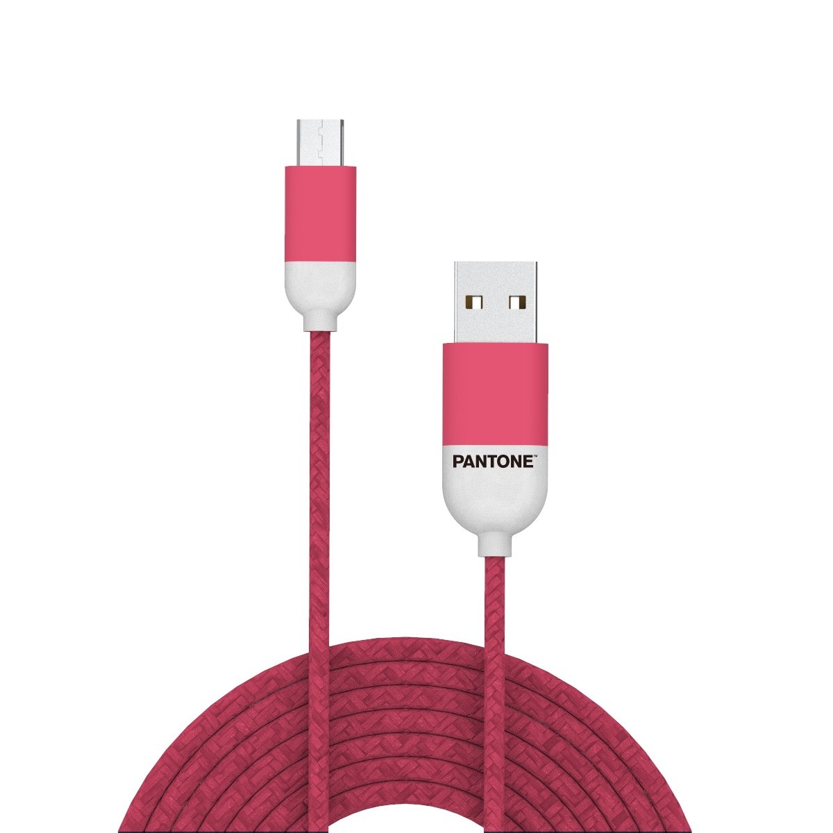 PANTONE kabel USB - microUSB 1,5m 2,4A PT-MC001-5 Pink 184C