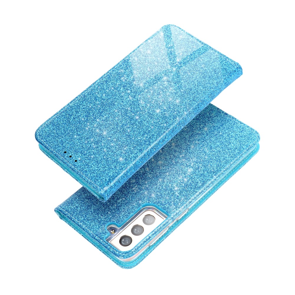 Pokrowiec brokatowy Shining Book niebieski Samsung A02S / 3