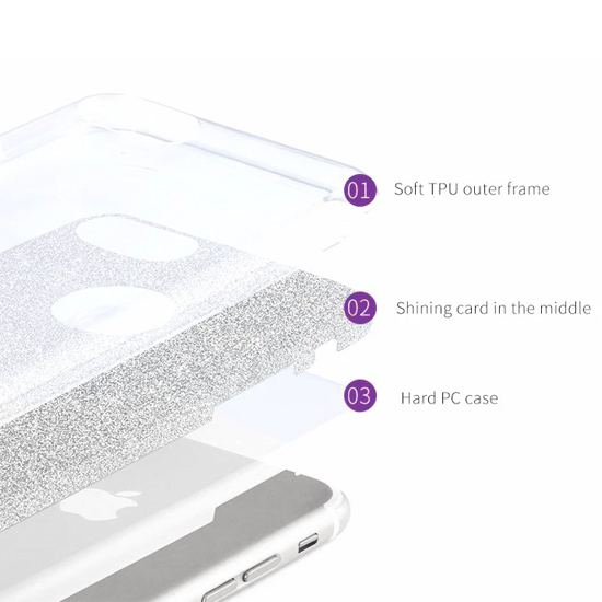 Pokrowiec brokatowy Shining Case srebrny Xiaomi POCO M4 Pro 5G / 3