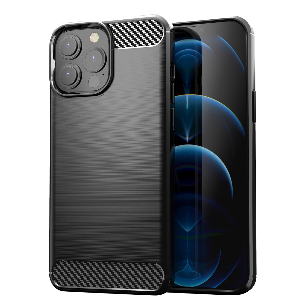 Pokrowiec Carbon Case czarny Apple iPhone 13 Pro