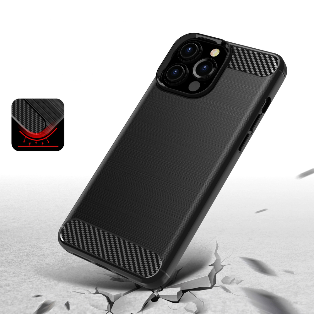 Pokrowiec Carbon Case czarny Apple iPhone 13 Pro / 4