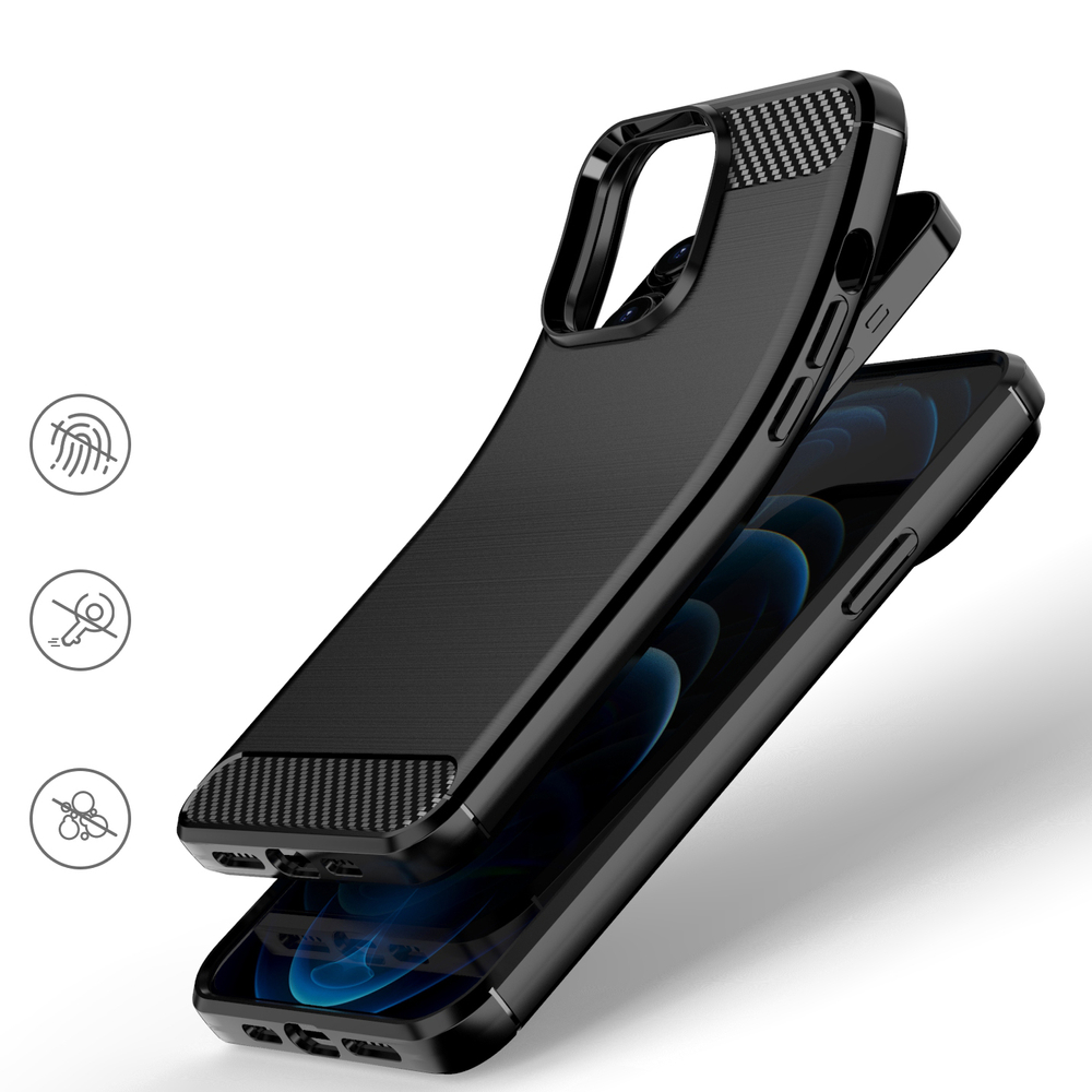 Pokrowiec Carbon Case czarny Apple iPhone 13 Pro / 5