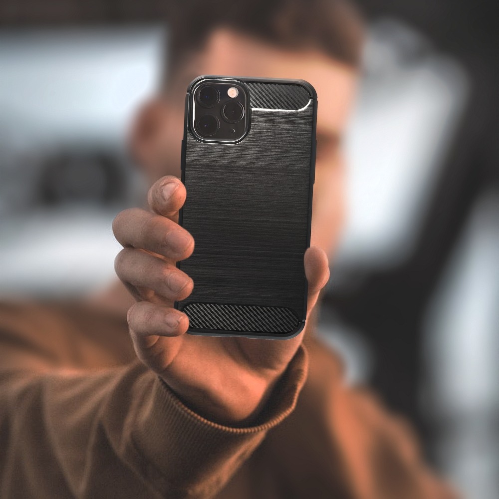 Pokrowiec Carbon Case czarny Huawei Nova 9 / 4