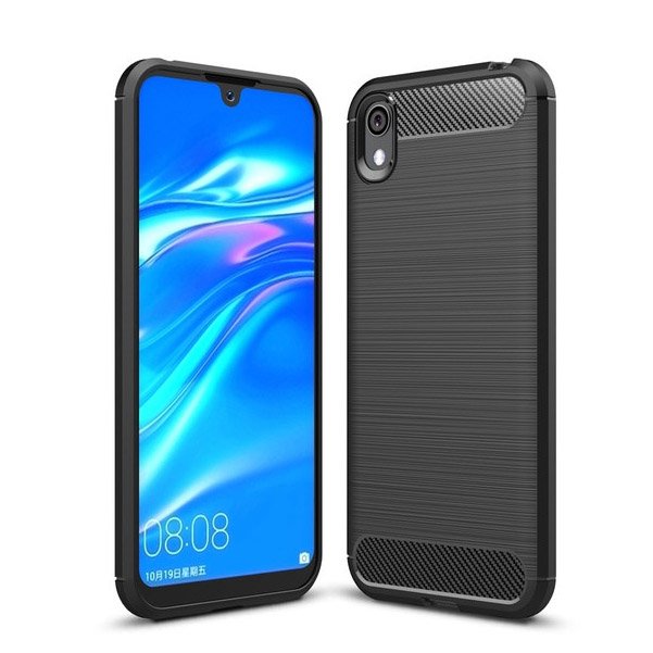 Pokrowiec Carbon Case czarny Huawei Y5 (2019)