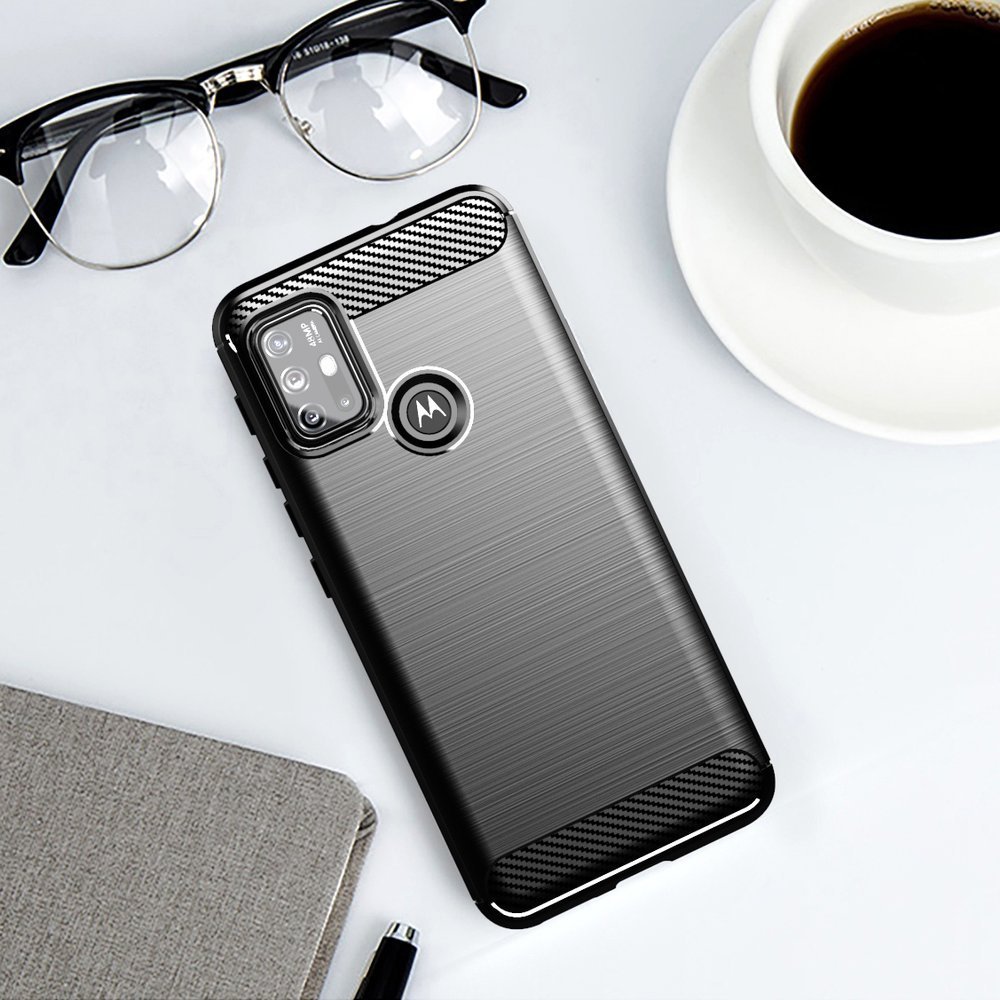 Pokrowiec Carbon Case czarny Motorola moto G10 / 6