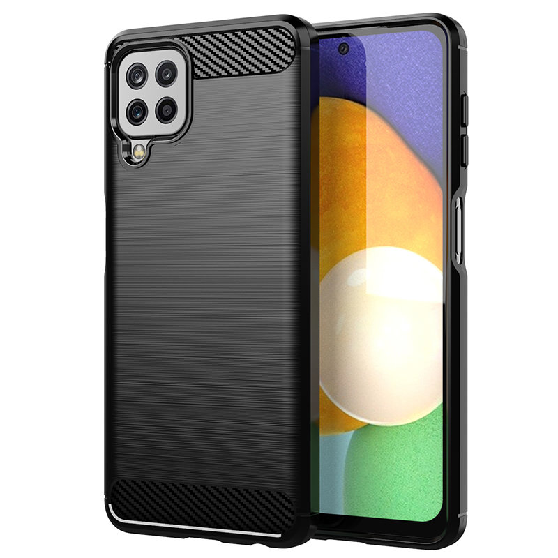 Pokrowiec Carbon Case czarny Samsung Galaxy A22