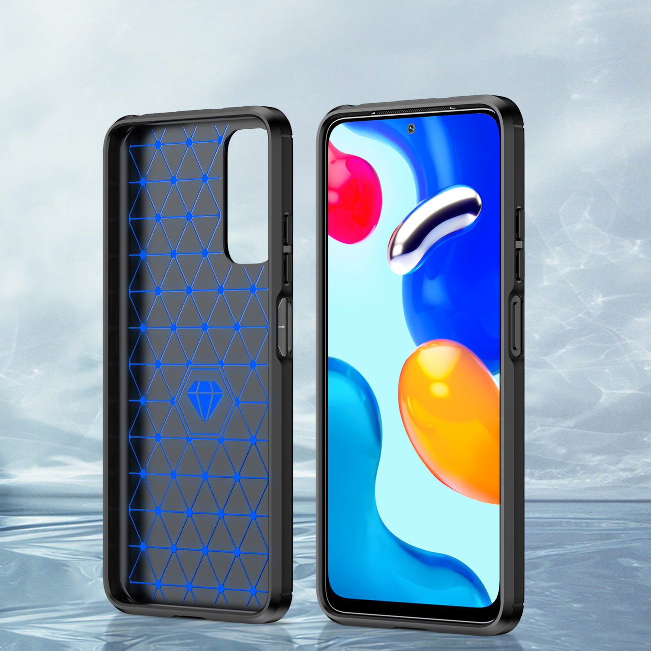 Pokrowiec Carbon Case czarny Xiaomi Redmi Note 11 / 4