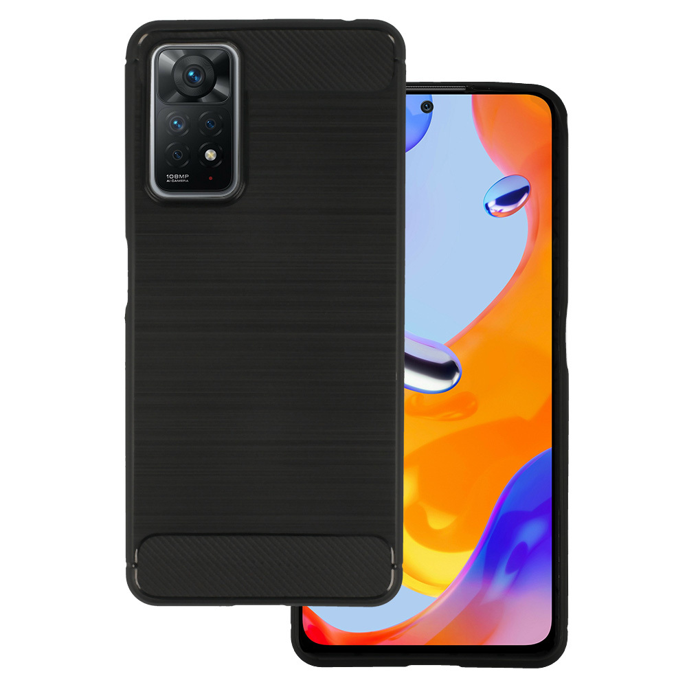 Pokrowiec Carbon Case czarny Xiaomi Redmi Note 11 Pro 5G