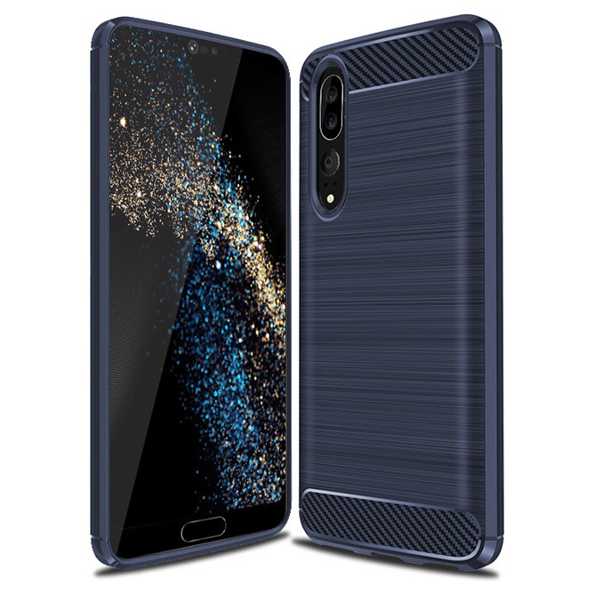 Pokrowiec Carbon Case niebieski Huawei P20