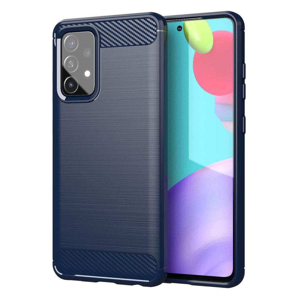 Pokrowiec Carbon Case niebieski Samsung A52 5G