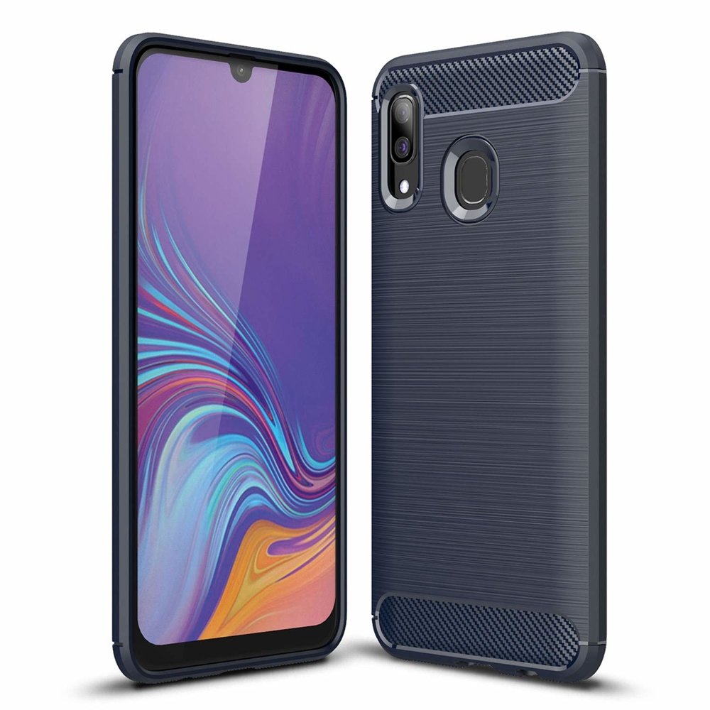 Pokrowiec Carbon Case niebieski Samsung Galaxy A30