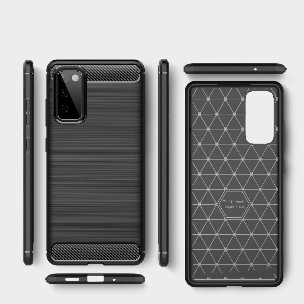 Pokrowiec Carbon Case niebieski Samsung S20 LITE / 2