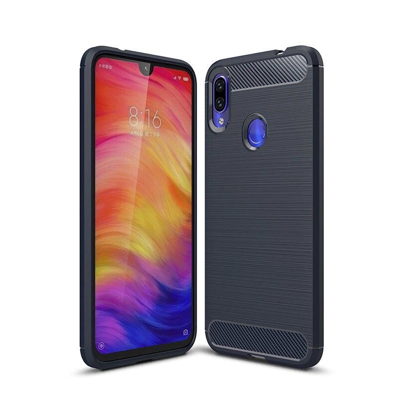 Pokrowiec Carbon Case niebieski Xiaomi Redmi 7