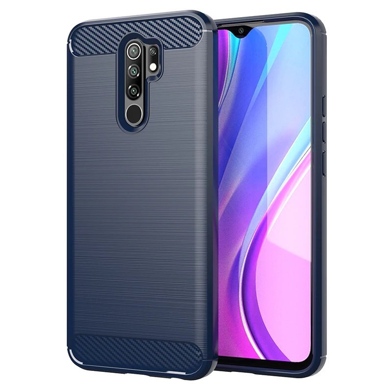 Pokrowiec Carbon Case niebieski Xiaomi Redmi 9