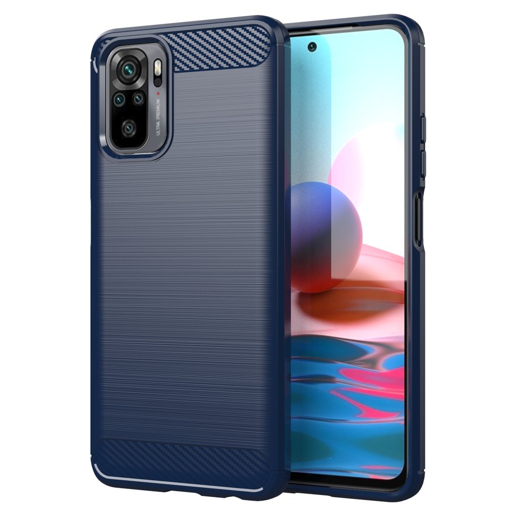 Pokrowiec Carbon Case niebieski Xiaomi Redmi Note 10 5G