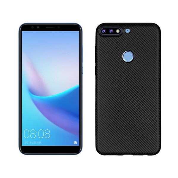 Pokrowiec Carbon Fiber czarny Huawei Y7 (2018)