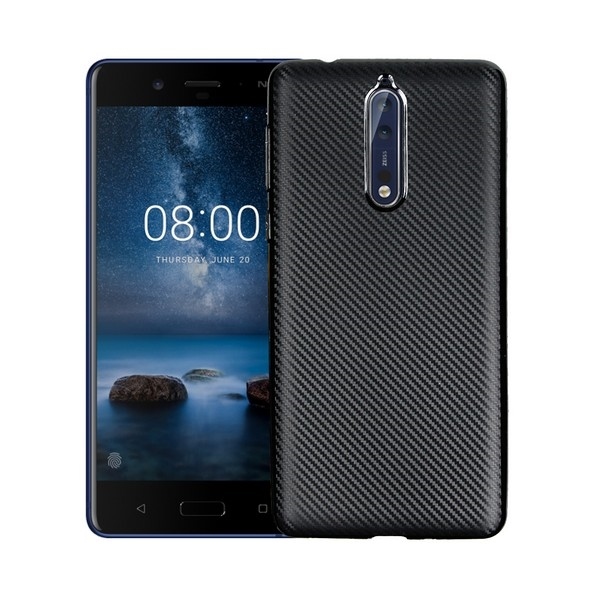 Pokrowiec Carbon Fiber czarny Nokia 8