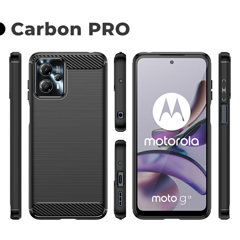 Pokrowiec Carbon Pro czarny Motorola Moto G13