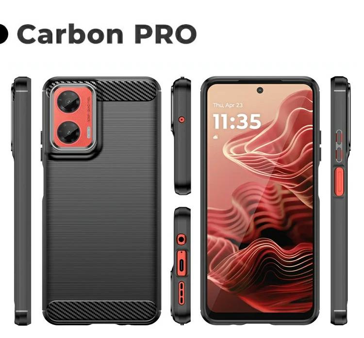 Pokrowiec Carbon Pro czarny Motorola Moto G35 5G