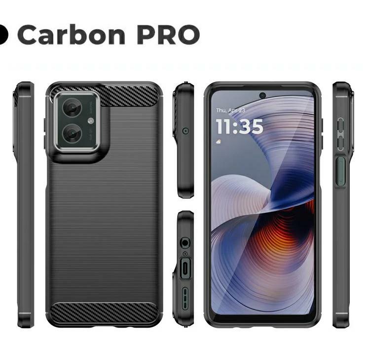 Pokrowiec Carbon Pro czarny Motorola Moto G55 5G