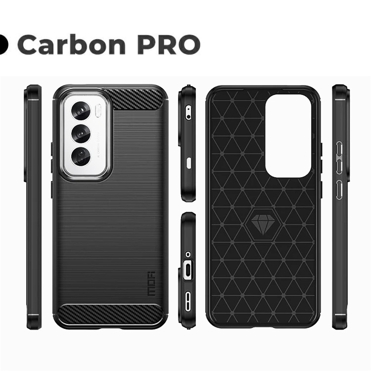 Pokrowiec Carbon Pro czarny Oppo Reno 12 5G