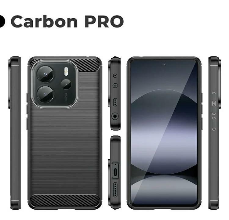 Pokrowiec Carbon Pro czarny Xiaomi Redmi Note 14 4G