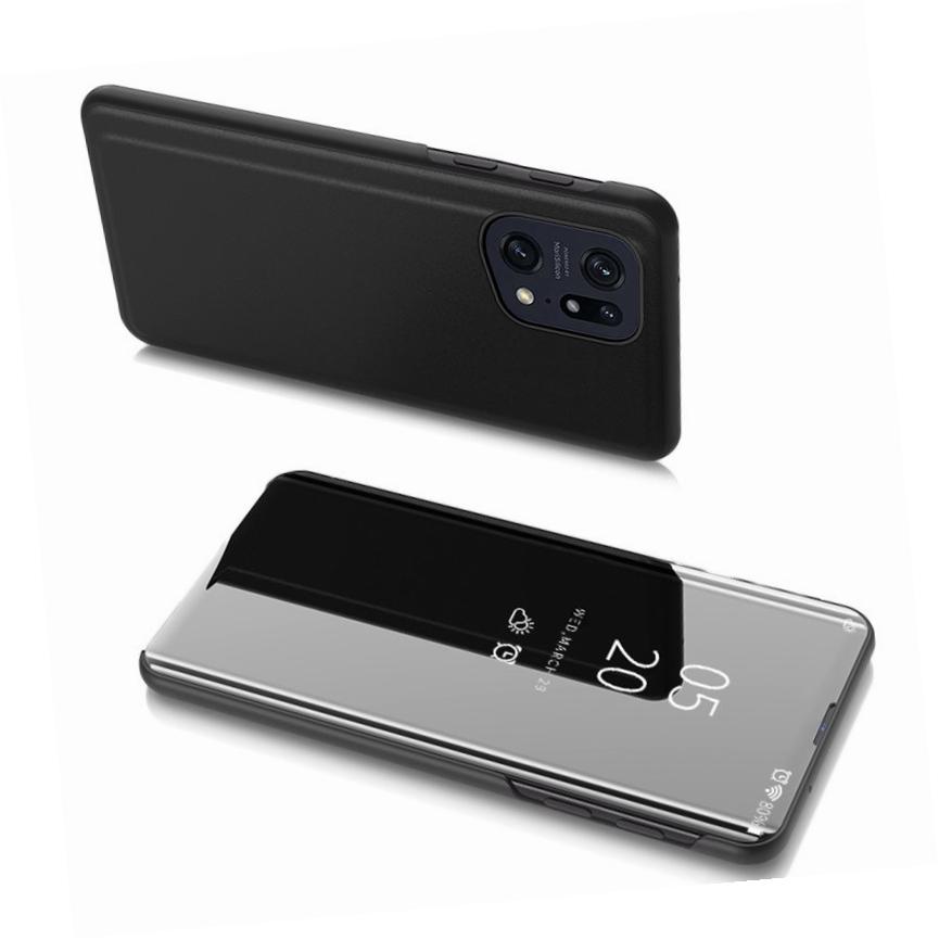 Etui zamykane z klapk Clear View Cover czarny Oppo Find X5 Pro