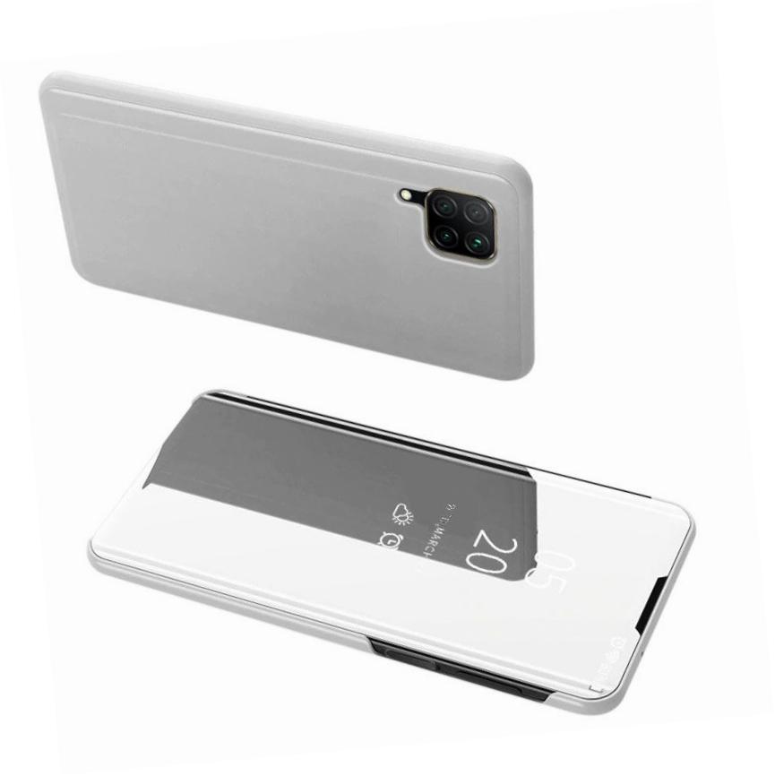 Etui zamykane z klapk Clear View Cover srebrny Huawei P40 Lite