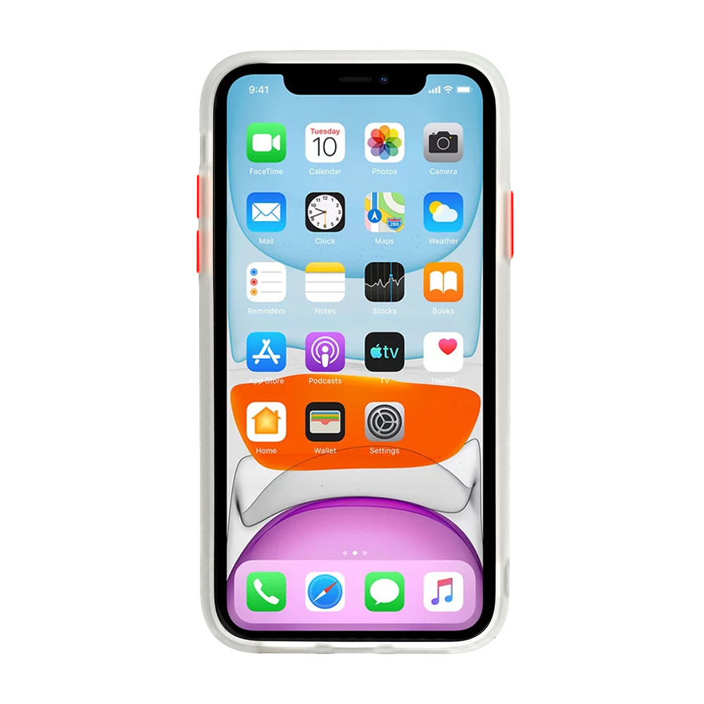 Pokrowiec Color Button przeroczysty Apple iPhone SE 2020 / 3