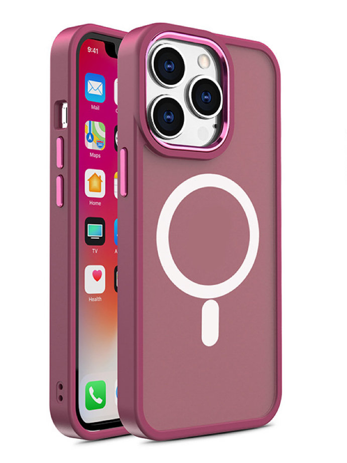 Pokrowiec Color Matte Case MagSafe burgundowy Apple iPhone 15 Pro